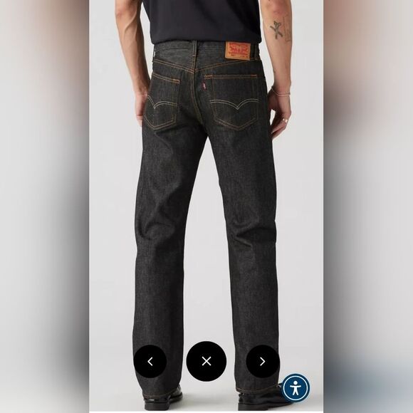 Levi's 501 Original Fit Button Fly Denim Jeans Rigid Black Men's 33 x 30 - Picture 1 of 12